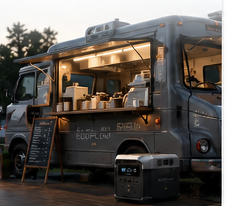 Food truck equipado con una estación de energía EcoFlow