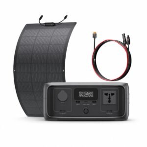 Estación de energía portátil EcoFlow RIVER 3 (UPS) (GL) + Portable Solar Panel Flex 100W + Solar Cable MC4-XT60I (3.5M)